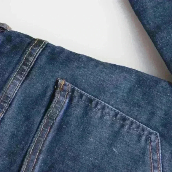 Denim Dark Blue Button Up High Waisted Jeans - Picture 3 of 7